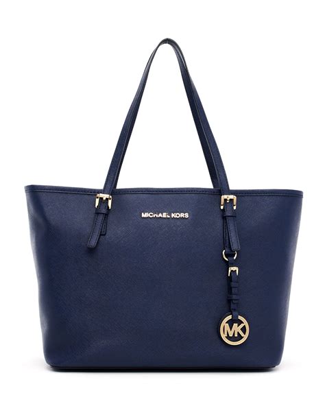 michael kors small jet set tote navy|michael kors saffiano large tote.